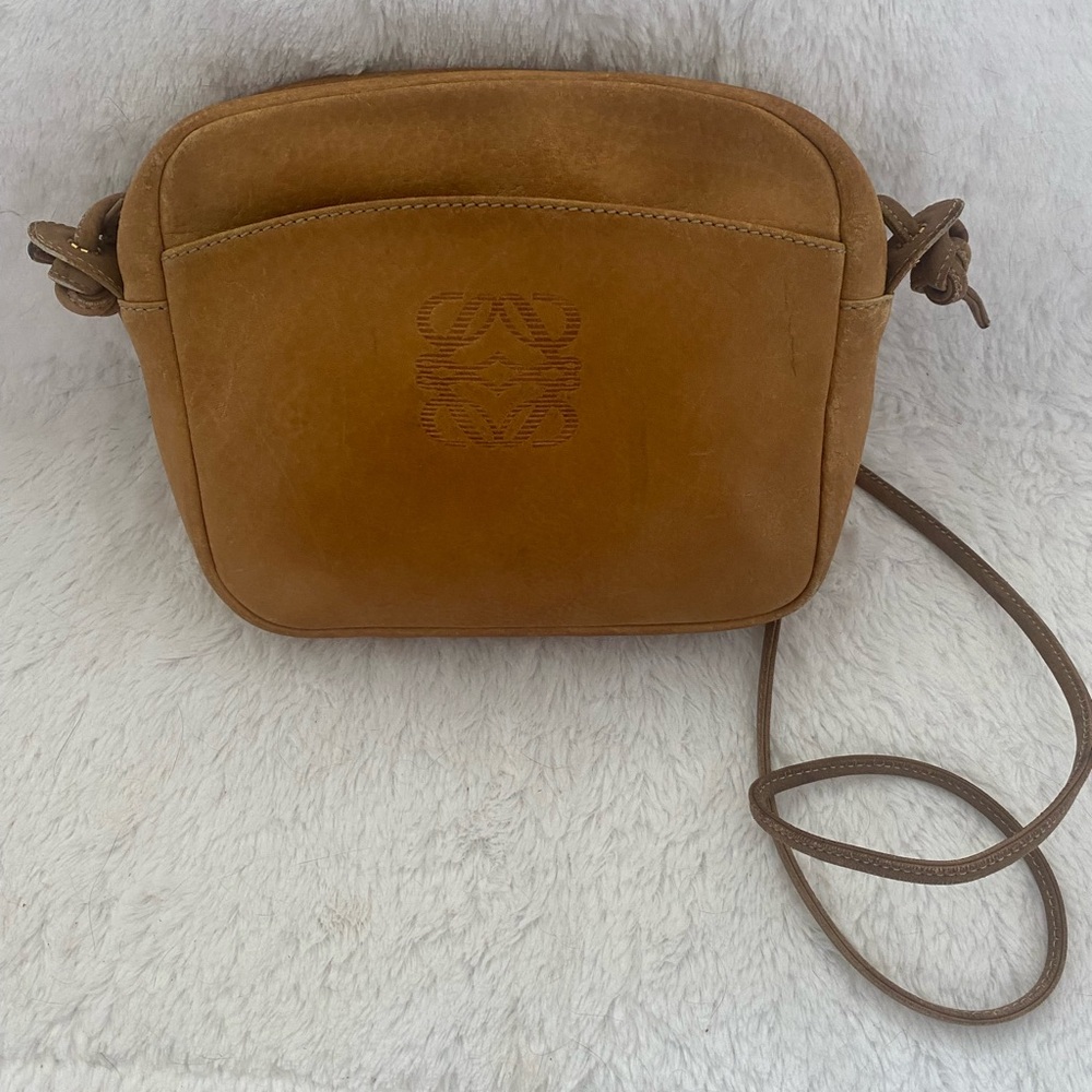 Loewe Tan Crossbody Bag with Textured Leather
